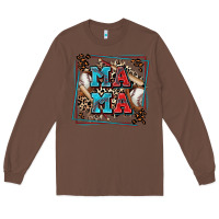 Chestnut baseball mama with leopard Long Sleeve Tee - Zillion Design Studio