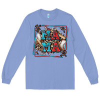 Colony Blue baseball mama with leopard Long Sleeve Tee - Zillion Design Studio