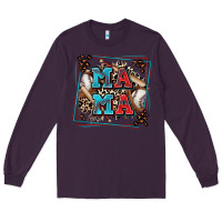 Plum baseball mama with leopard Long Sleeve Tee - Zillion Design Studio