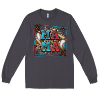 Smoke baseball mama with leopard Long Sleeve Tee - Zillion Design Studio