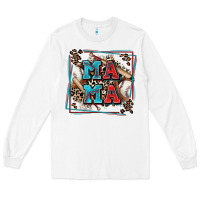 White baseball mama with leopard Long Sleeve Tee - Zillion Design Studio