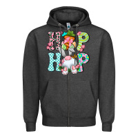 Charcoal Heather Hip hop Happy Easter Zipper Hoodie - Neo Western