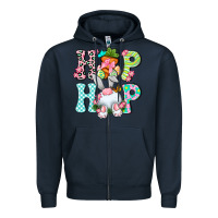 Navy Hip hop Happy Easter Zipper Hoodie - Neo Western