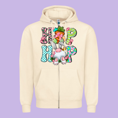 Hip Hop Happy Easter Zipper Hoodie Designed By Neo Western