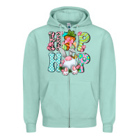 Seafoam Hip hop Happy Easter Zipper Hoodie - Neo Western