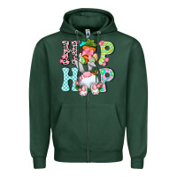 Sports Green Hip hop Happy Easter Zipper Hoodie - Neo Western