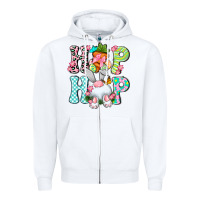 White Hip hop Happy Easter Zipper Hoodie - Neo Western