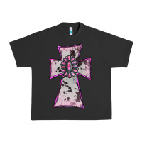 Pigment Black Cowhide Pink Gemstone Cross Urban Heavy Tee - RanaPortraitStore