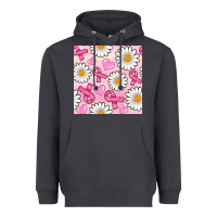 Smoke breast cancer awareness with daisy and heart seamless pattern Heavyweight Hoodie - BundleAndBundleShop