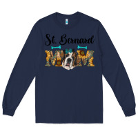 Navy western st. bernard mom Long Sleeve Tee - RanaPortraitStore