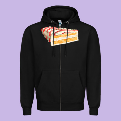 White Christmas Cake Zipper Hoodie Designed By Fadigitalartstudio