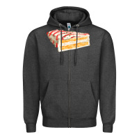 Charcoal Heather white christmas cake Zipper Hoodie - FaDigitalArtStudio