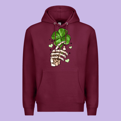 Skeleton Hand With Shamrock St Patrick S Day Premium Hoodie Designed By Maliassmallbusiness