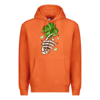 Carrot skeleton hand with shamrock st patrick s day Premium Hoodie - MaliasSmallBusiness