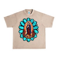 French Oak Gemstone Lady Of Guadalupe Urban Heavy Tee - RanaPortraitStore