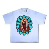 Grape Ice Gemstone Lady Of Guadalupe Urban Heavy Tee - RanaPortraitStore