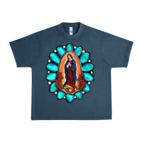 Midnight Navy Gemstone Lady Of Guadalupe Urban Heavy Tee - RanaPortraitStore