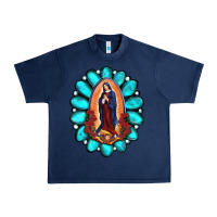 Navy Gemstone Lady Of Guadalupe Urban Heavy Tee - RanaPortraitStore