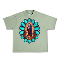 Oil Green Gemstone Lady Of Guadalupe Urban Heavy Tee - RanaPortraitStore