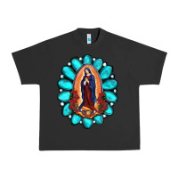 Pigment Black Gemstone Lady Of Guadalupe Urban Heavy Tee - RanaPortraitStore