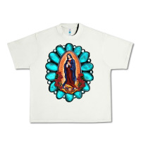 Pistachio Gemstone Lady Of Guadalupe Urban Heavy Tee - RanaPortraitStore