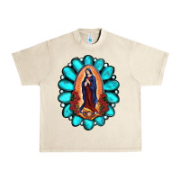 Sandshell Gemstone Lady Of Guadalupe Urban Heavy Tee - RanaPortraitStore