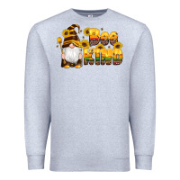 Heather Grey western bee kind gnomes bee honey sunflowers leopard serape Premium Sweatshirt - Artiststas