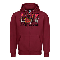 Burgundy love halloween Zipper Hoodie - CowhideDigitalArt