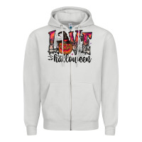 Dove Grey love halloween Zipper Hoodie - CowhideDigitalArt