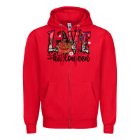 Red love halloween Zipper Hoodie - CowhideDigitalArt