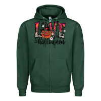 Sports Green love halloween Zipper Hoodie - CowhideDigitalArt