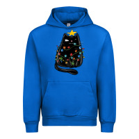 Cobalt christmas cat with lights Urban Hoodie - MaliasSmallBusiness