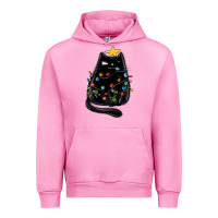 Fuchsia Pink christmas cat with lights Urban Hoodie - MaliasSmallBusiness