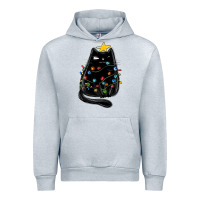 Heather Grey christmas cat with lights Urban Hoodie - MaliasSmallBusiness