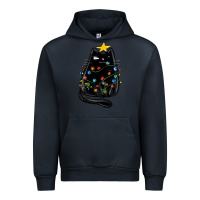 Navy christmas cat with lights Urban Hoodie - MaliasSmallBusiness