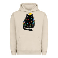 Pigment French Oak christmas cat with lights Urban Hoodie - MaliasSmallBusiness