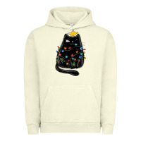 Pigment Pistachio christmas cat with lights Urban Hoodie - MaliasSmallBusiness