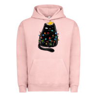 Pigment Salmon christmas cat with lights Urban Hoodie - MaliasSmallBusiness
