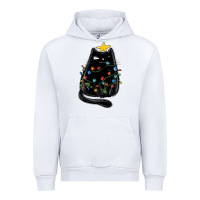 White christmas cat with lights Urban Hoodie - MaliasSmallBusiness