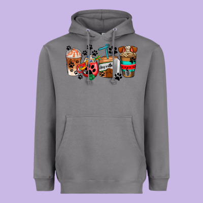Dogs Coffee Cups Heavyweight Hoodie Designed By Adodesignshop