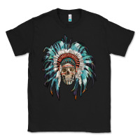 Black indian headdress with native american skull Classic Tee - RanaPortraitStore
