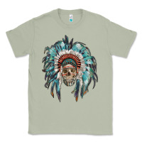 Matcha indian headdress with native american skull Classic Tee - RanaPortraitStore