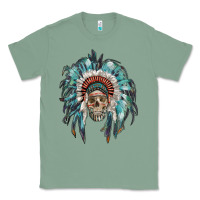 Sage indian headdress with native american skull Classic Tee - RanaPortraitStore