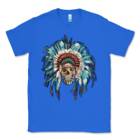 True Royal indian headdress with native american skull Classic Tee - RanaPortraitStore