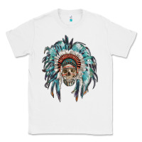 White indian headdress with native american skull Classic Tee - RanaPortraitStore