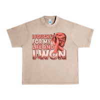 French Oak i fought for my life and i won uterine cancer peac Urban Heavy Tee - texasbilliewilder