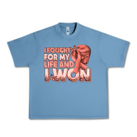 Pebble Blue i fought for my life and i won uterine cancer peac Urban Heavy Tee - texasbilliewilder