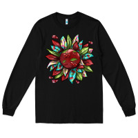 Black Cherry sunflower Long Sleeve Tee - texasbilliewilder