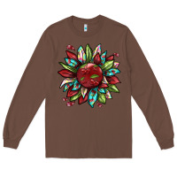 Chestnut Cherry sunflower Long Sleeve Tee - texasbilliewilder