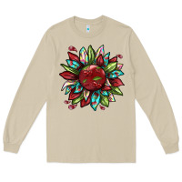 Mushroom Cherry sunflower Long Sleeve Tee - texasbilliewilder